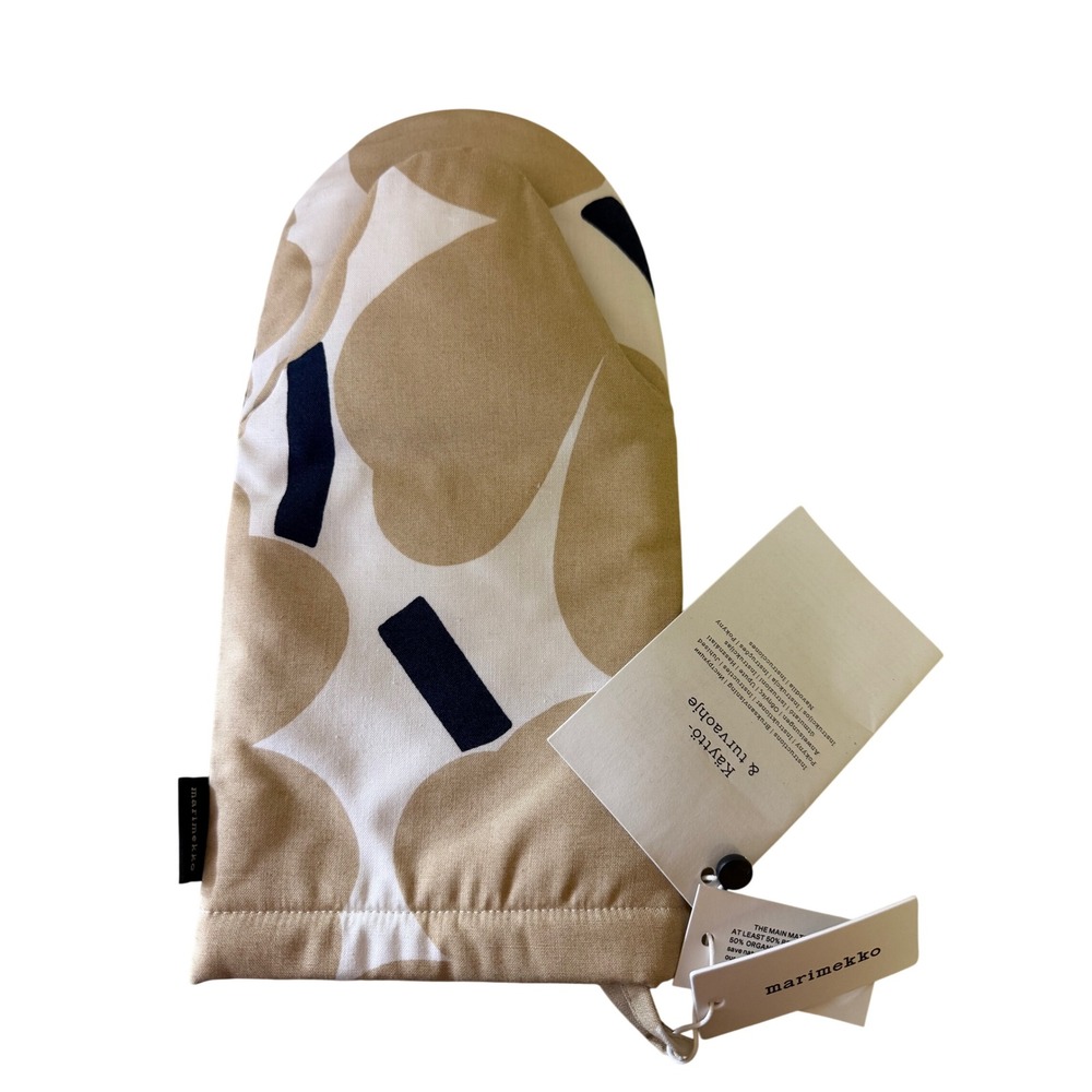 Marimekko Pieni Unikko Oven Mitten Unisex OS Beige Floral Padded